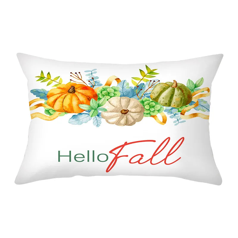 Thanksgiving Lumbar Pillowcase Pumpkin Decoration Cushion Cover Thanksgiving Sofa Cushion Cover Lumbar Pillowcase 30X50CM